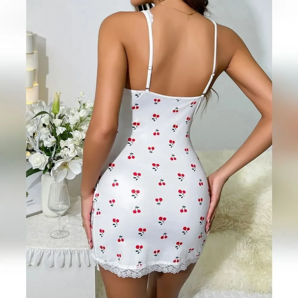 Women Sexy Lingerie Sleepwear Babydoll Chemise Sheer Nightwear Slip Dress Set US